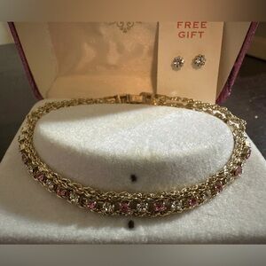 Elegant Gold Plated Bracelet with free gift stud earrings